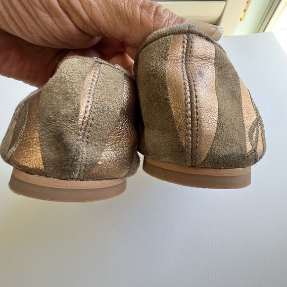 Sam Edelman Ballerina Flats Size 6 Felicia Leather Brown Rose Gold Stripes - Picture 6 of 10